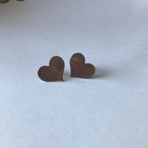 Sterling silver heart earrings.